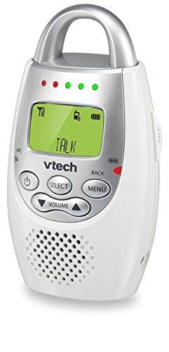 VTech VTech DM221 Audio Baby Monitor with up to 1,000 ft of Range, Vibrating Sound-Alert, Talk Back Intercom & Night Light Loop, White/Silver