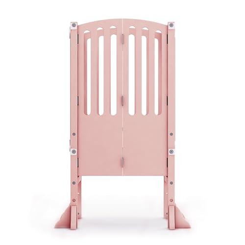Guidecraft Guidecraft Contemporary Kitchen Helper Toddler Tower - Limited Edition Pink. Original Folding Montessori Learning Step Stool with Safety Nets