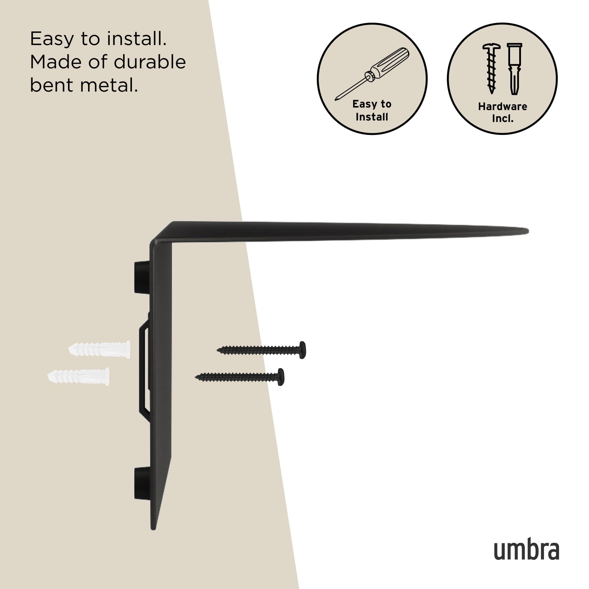 Umbra Umbra Solis Decorative Metal Floating Wall Shelf, Stone, Black