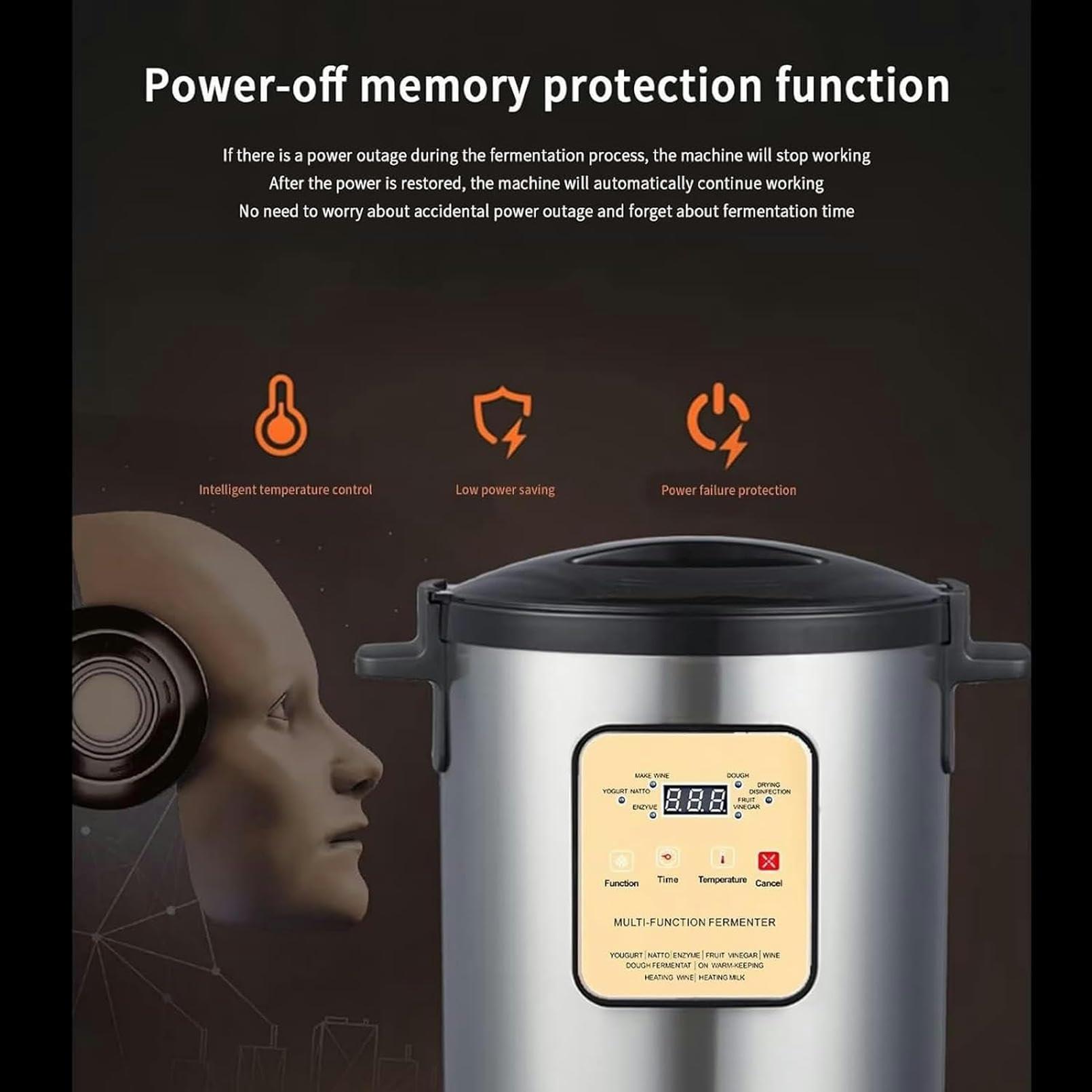 MOUNW MOUNW Commercial Fermentation Machine Yogurt Fermenter, 12L Electric Automatic Intelligent Control Fermentation Machine for Garlic, Yogurt, Pickle, Sweet Rice Wine, Dough, Vinegar and Enzyme