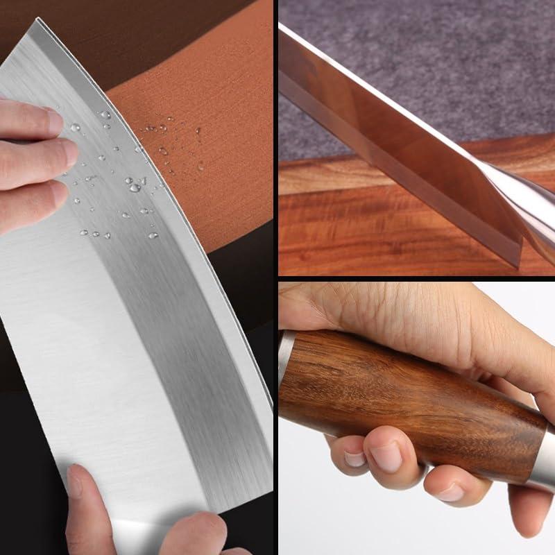 toothgeneric Meat Cleaver,Cleaver Knife 8\" Kitchen Knife Stainless Steel Chinese Chef Knife for Meat Bone Fish Fruit Vegetables Butcher Knife Slicing Cleaver Knife