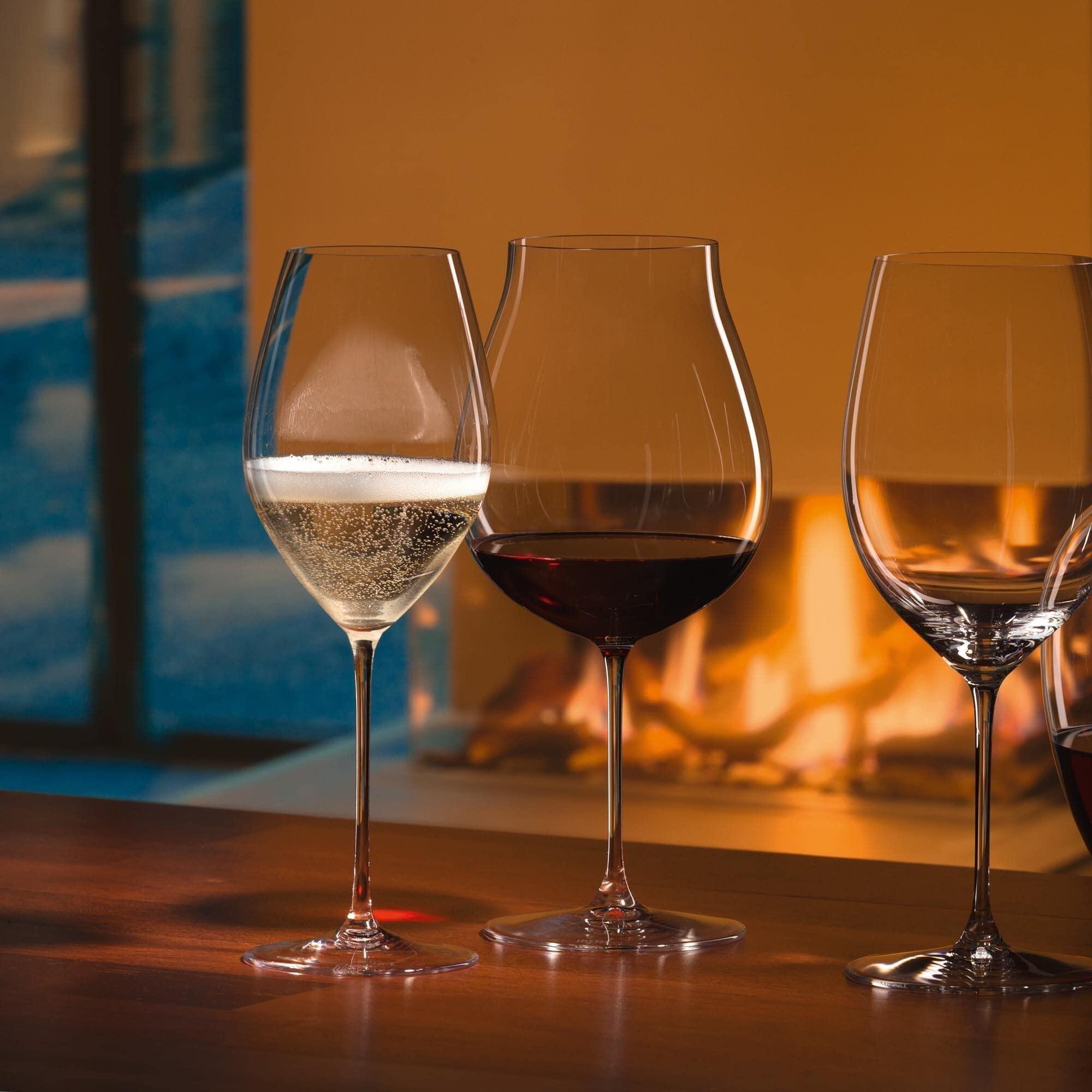 Riedel Riedel Personalized Veritas Champagne Wine Glasses, Set of 2 Custom Engraved 15.69oz Crystal Champagne Glasses for Champagne, Sparkling Wine, Home Bar Accessories