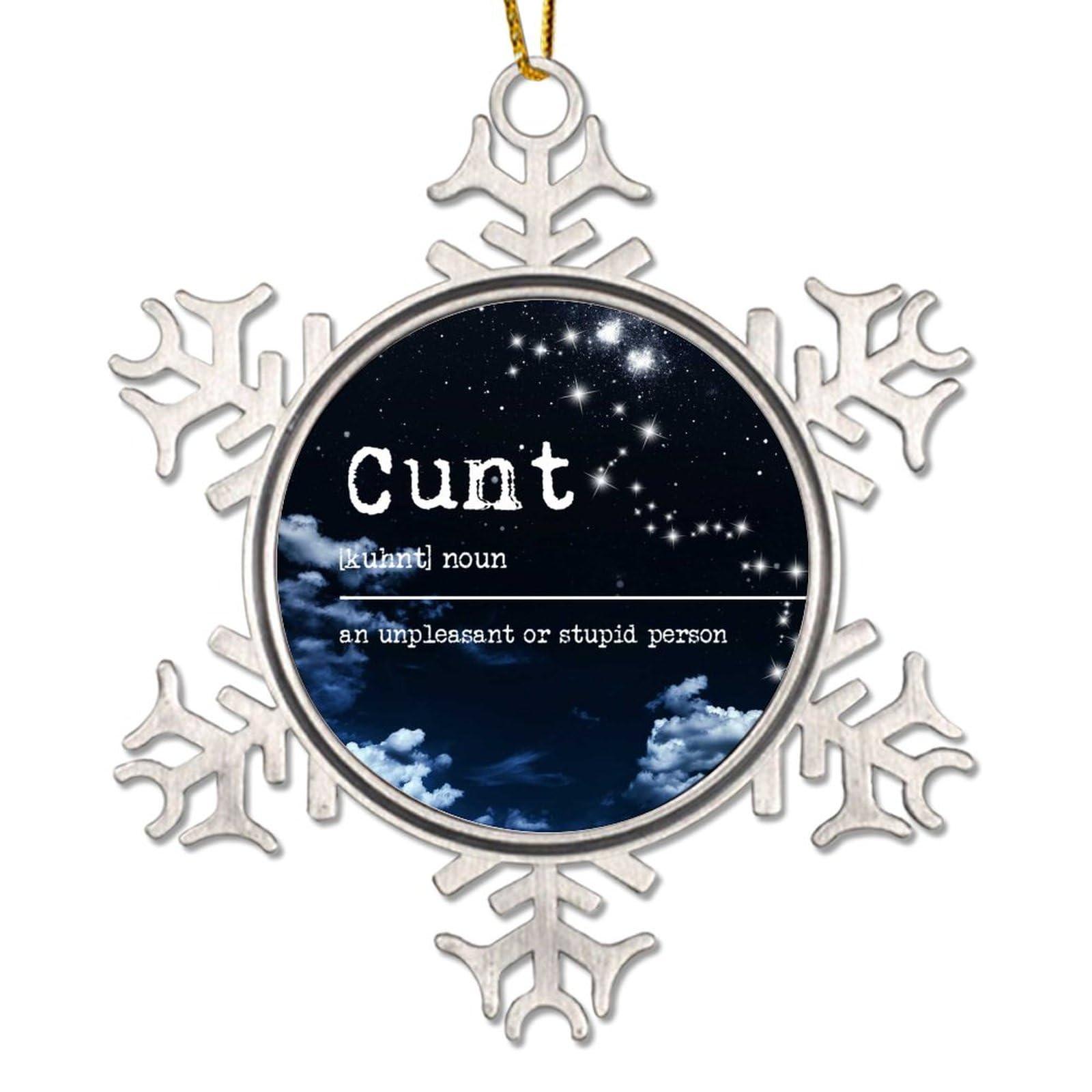 CowkissSign CowkissSign Cunt Ornaments - Christmas Cunt Definition Ornament - Typography Post Print Christmas Stocking Filling Gift Noun Definition Christmas Ornaments New Year Gift to Family
