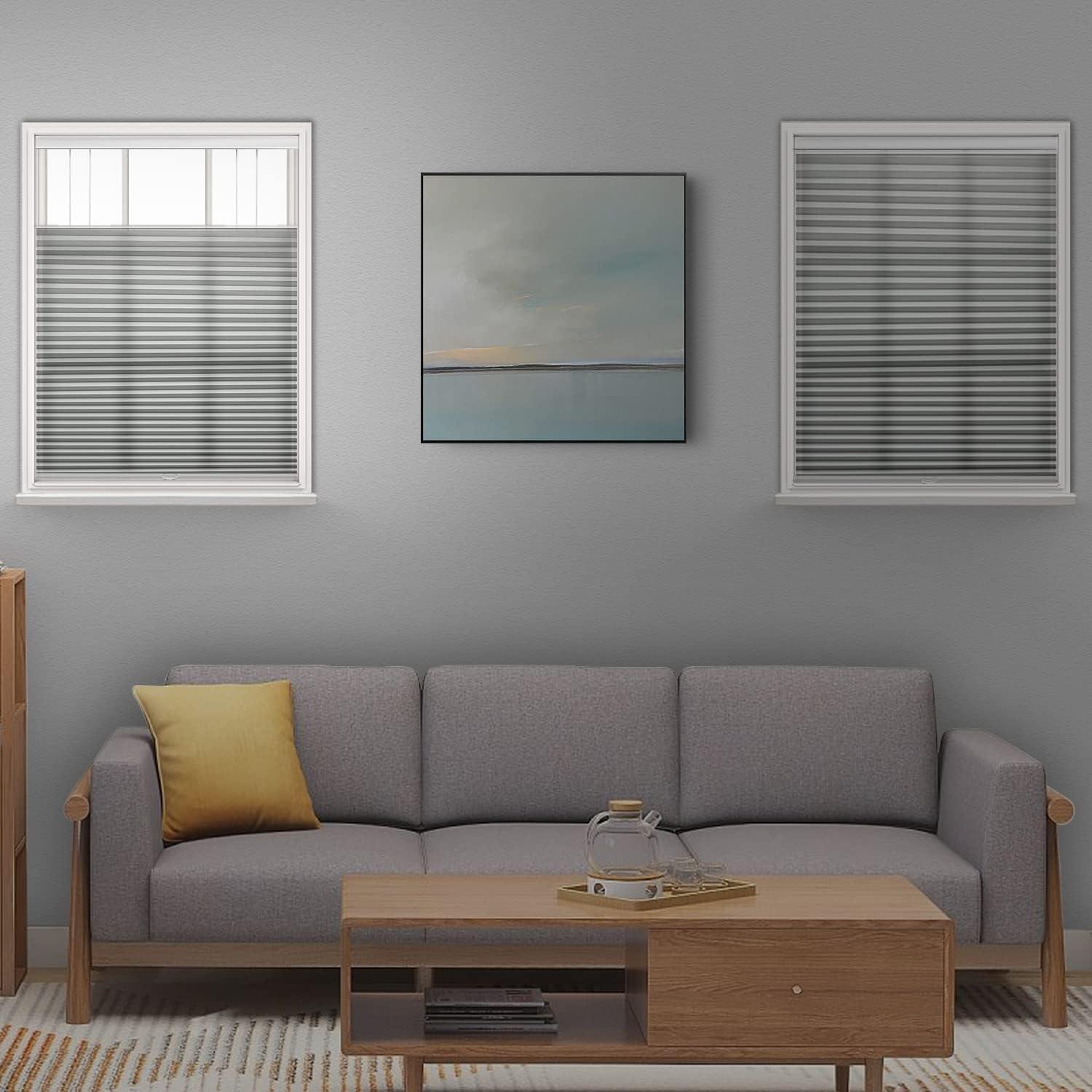 Blinhdome Blinhdome Custom Light Filtering Top Down Bottom Up Shades, Blinds for Windows Cordless Cellular Shades Room Darkening Blinds, 29" W x 36" H, Beige