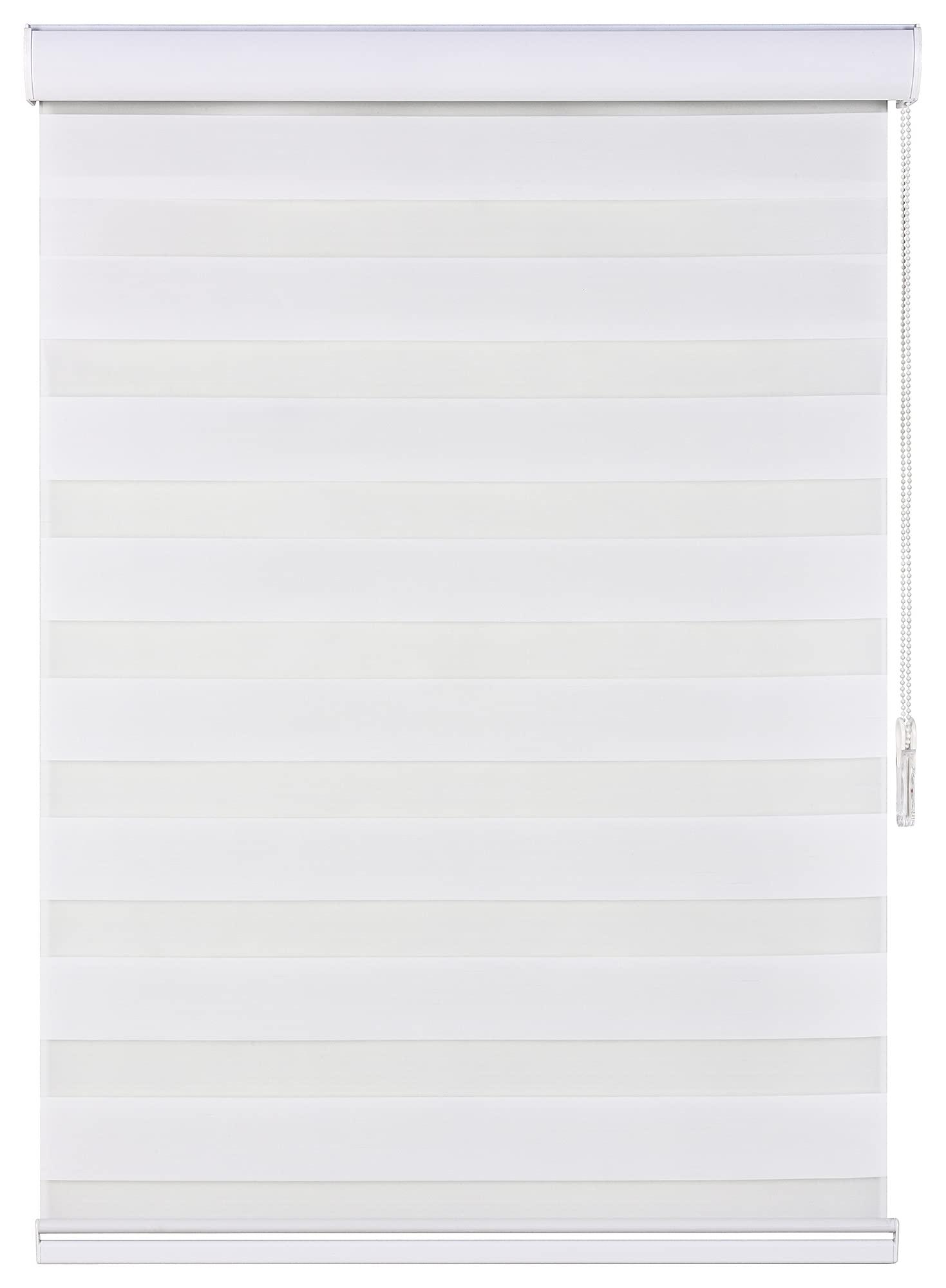 HomeLoft Basics Dual Layer Zebra Blinds for Windows | Light Filtering Roller Shades | Privacy Blinds 29 x 72 inches | Sheer Horizontal Shades | Custom Day/Night Drapes Corded Blinds for Pre Cut-to-Size Light Control