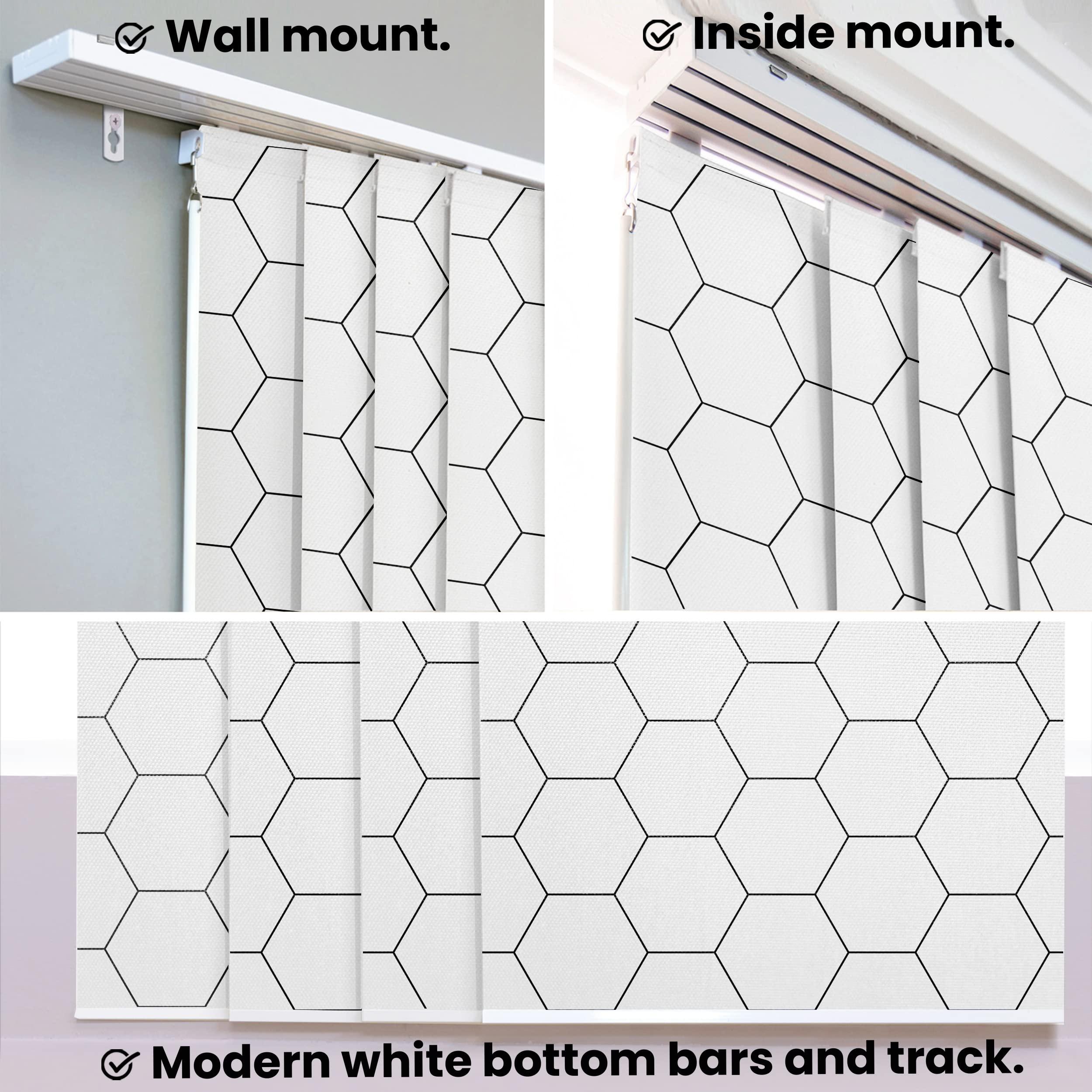 CHICOLOGY CHICOLOGY Sliding Door Blinds, Blinds for Sliding Glass Doors, Sliding Glass Door Blinds, Vertical Blinds for Patio Doors, Room Divider, Hexagon, W:46-86 x H: 0-96 inch