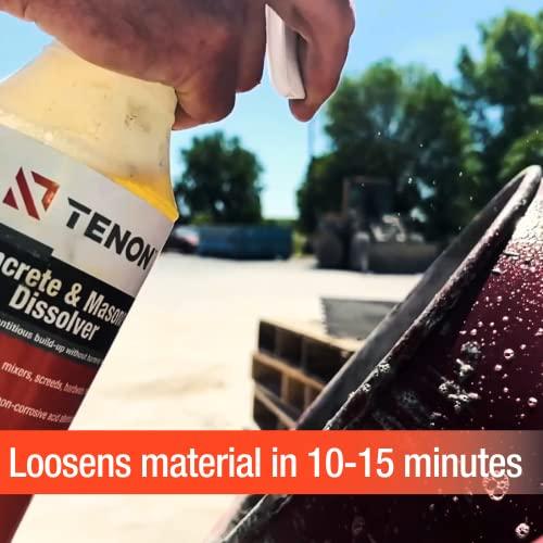 Tenon Tenon Concrete & Masonry Dissolver - Remove Concrete, Cement, Mortar, Grout, Stucco, and Masonry from Tools, Mixers, Wood, Plastic, and Aluminum, Ready-to-Use, Biodegradable, Non-Toxic (1 Gallon)