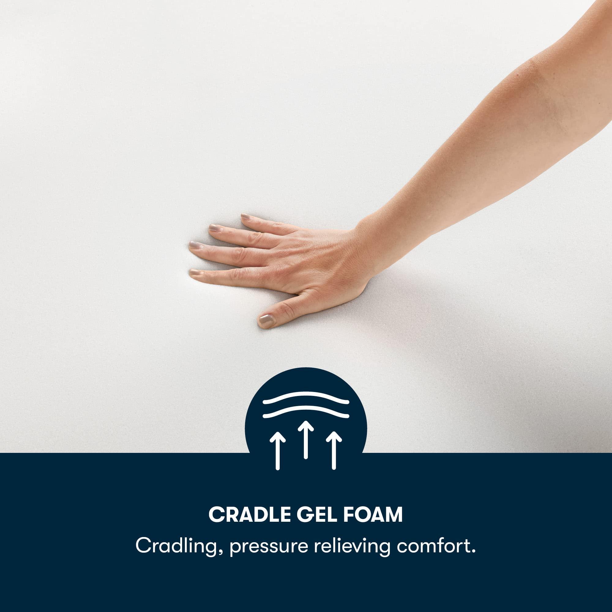 Serta Serta Perfect Sleeper 12 Inch King Gel Memory Foam Mattress, Medium, USA Built, 100-Night Trial, CertiPUR-US Certified - Splendid Slumber, White and Dark Blue