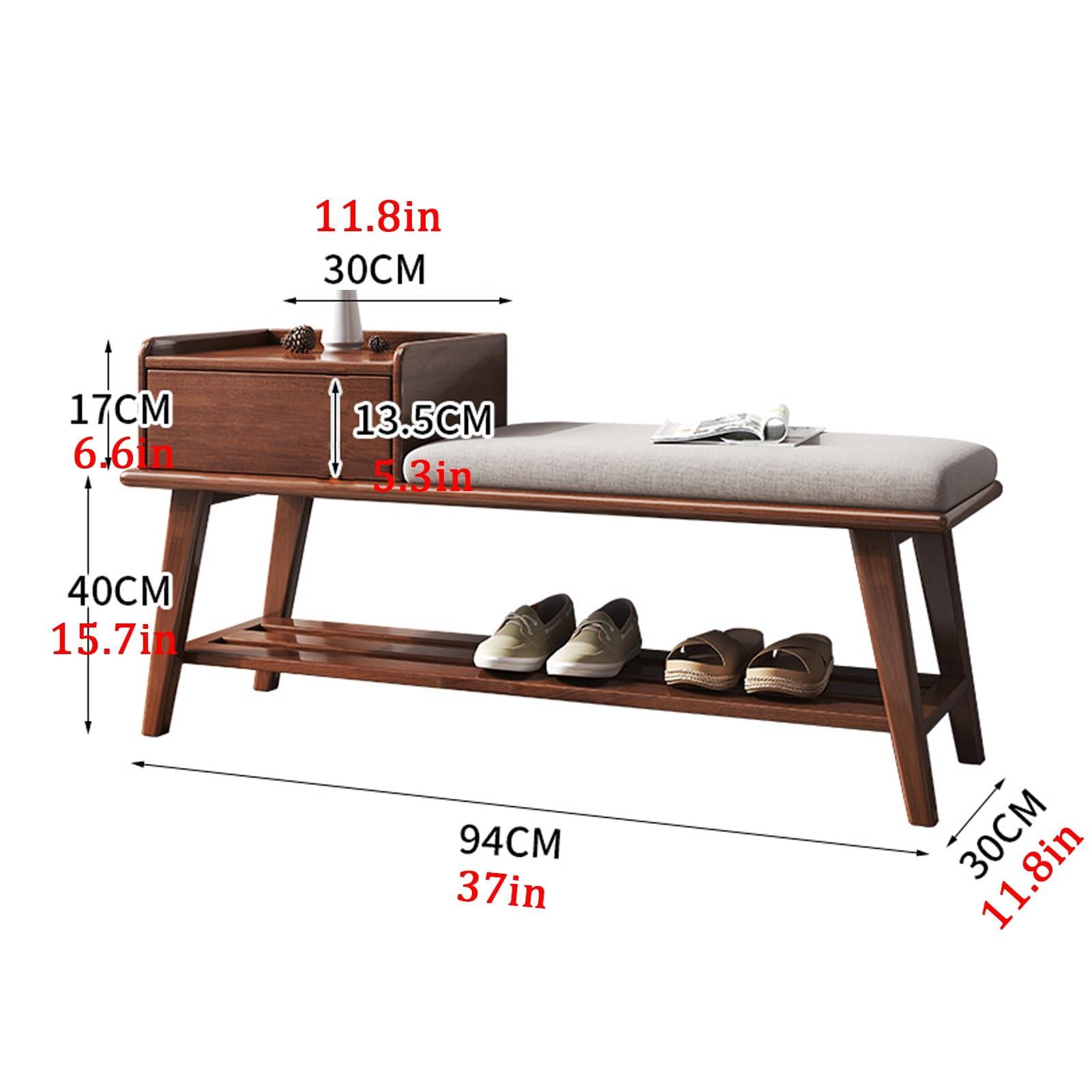 EKDJSN EKDJSN Shoe Storage Bench with Seat Cushion, Entryway Shoe Bench with Drawers, Hallway Bench with Shoe Storage Cabinet, Shoe Organizer for Living Room, Bedroom(Color:Gray)