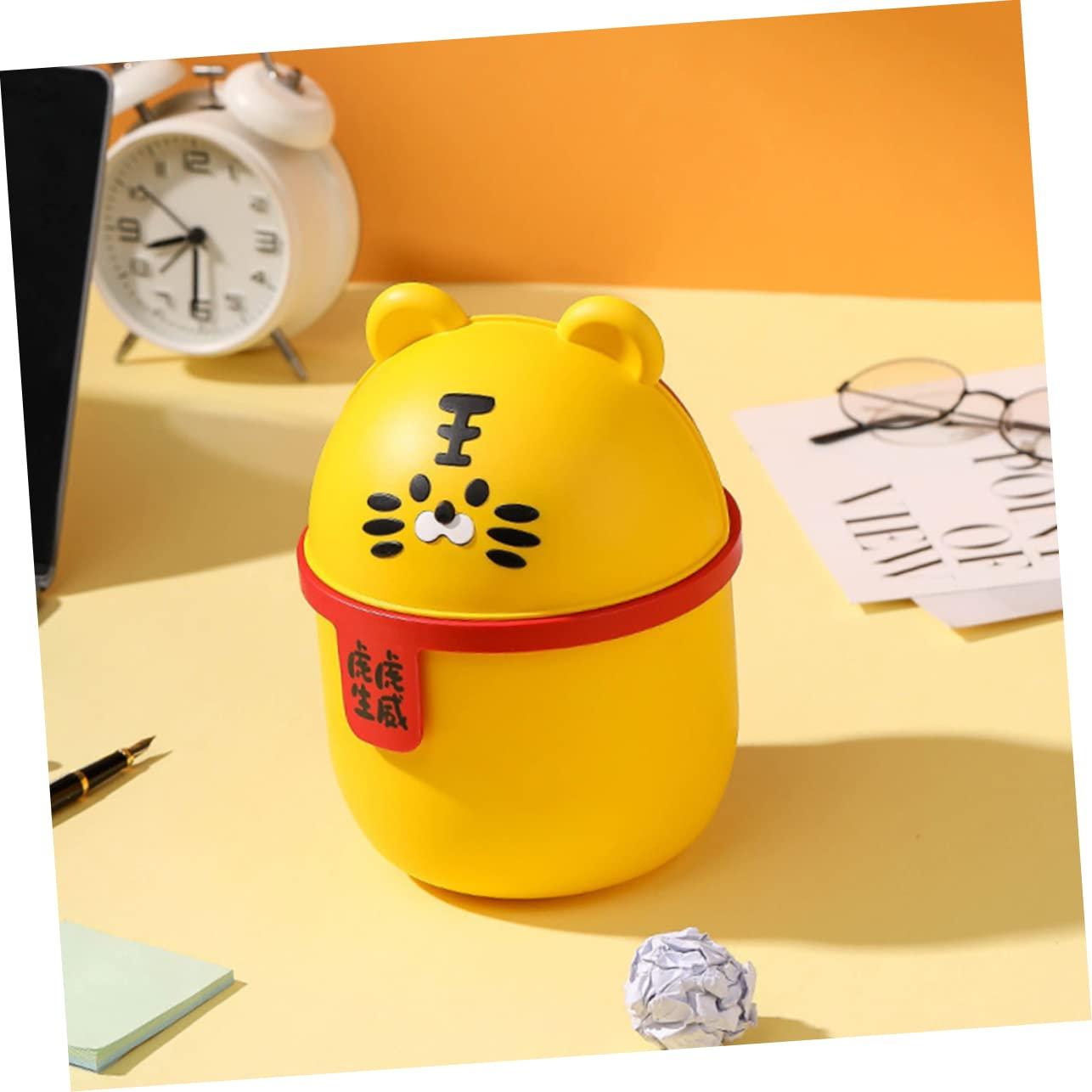PRETYZOOM PRETYZOOM Cartoon Trash Can Garbage Can Small Trash Cans Trash Bin Office Trash Can Trash Can with Lid Outdoor Table Rubbish Bins Trash Can Car Tabletop Trash Can Dustbin Waste Bin Plastic