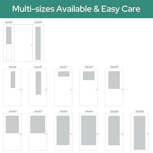 HOMEIDEAS HOMEIDEAS 100% Blackout French Door Curtains, Privacy Door Curtains for Window, 26 X 68 Inch Room Darkening Blinds, Thermal Insulated Window Shades for Bedroom, 1 Panel, Sage Green