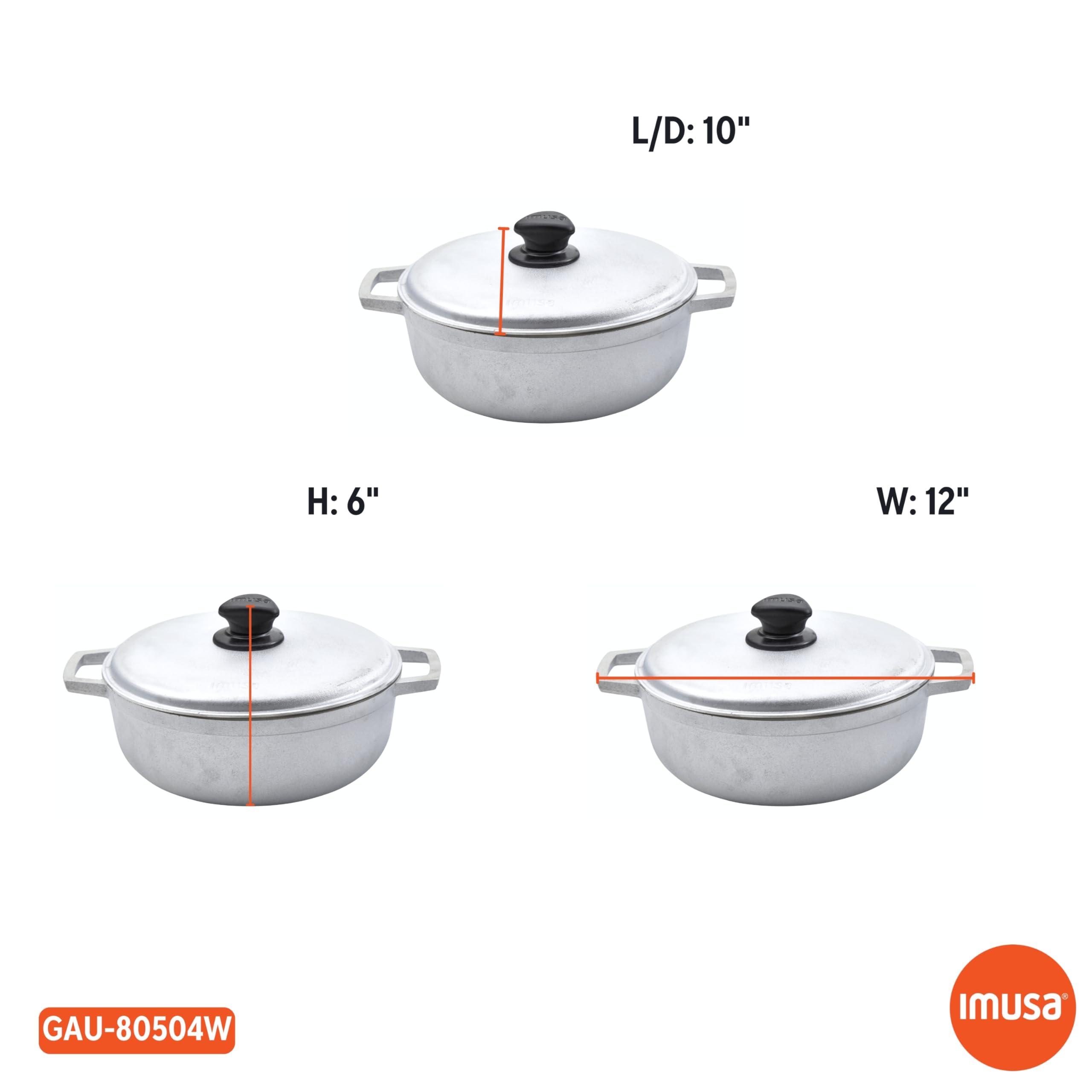 Imusa IMUSA USA Traditional Aluminum Colombian Natural Caldero Cookware, 3.7 Quart, Silver