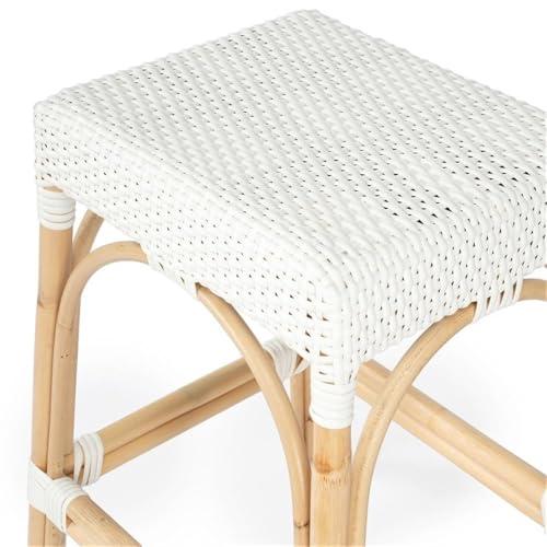 Butler Specialty Company Butler Specialty Company Robias Rattan 24.5\" Counter Stool - Glossy White