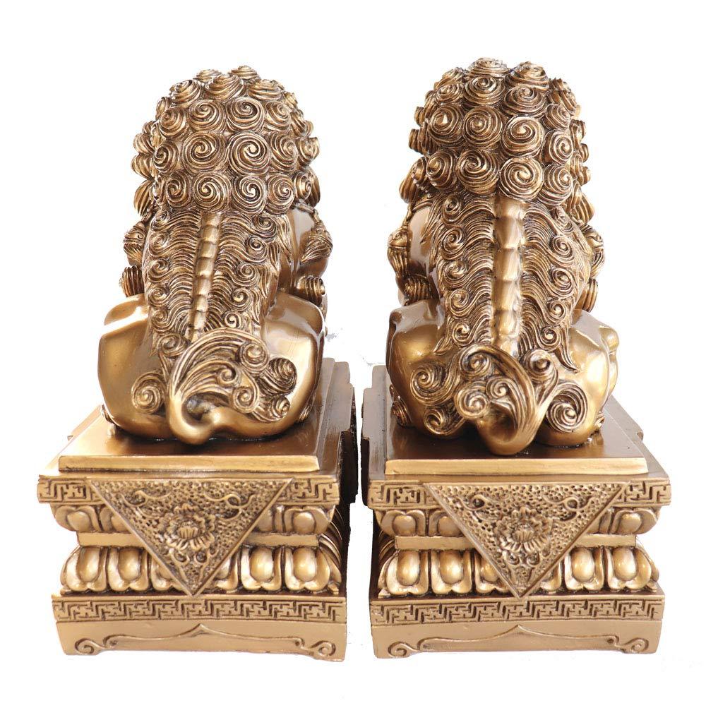 Feng Shui Import Feng Shui Import Pair of 9 Inch Golden Foo Dogs