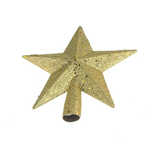 Homeford Homeford Gold and Red Glitter Christmas Topper, 8-inch, 2 Piece