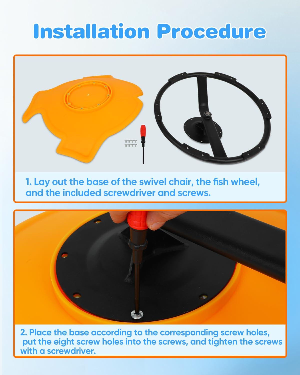 FAHKNS FAHKNS Kids Swivel Chair, Spinning Seat for Kids Sensory, Seat and Spinning Swivel Chair, Yellow Autism Kids Sensory Swivel Chair, Training Kids Concentration and Improving Toddles Physical Fitness