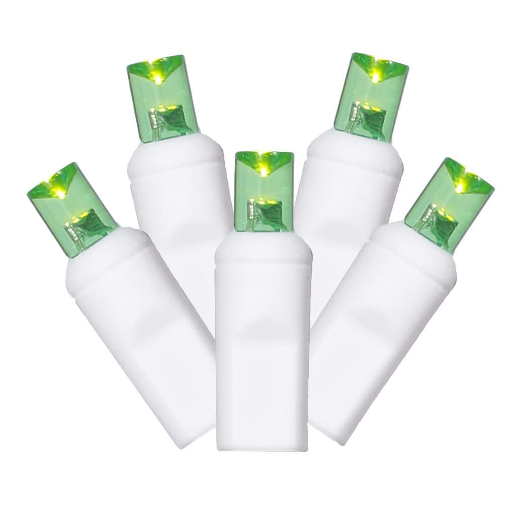 Vickerman Vickerman 70 Lime Twinkle M5 LED Icicle Light on White Wire, 9\' Christmas Single Mold Light Strand