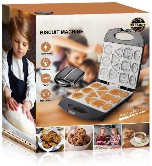 CParts Electric Cookie MakerWaffle Makers & IronsHousehold Biscuit Machine Scones Breakfast Machine Waffle Cake Baking Pan,Makes 13 Cookies Per Operation
