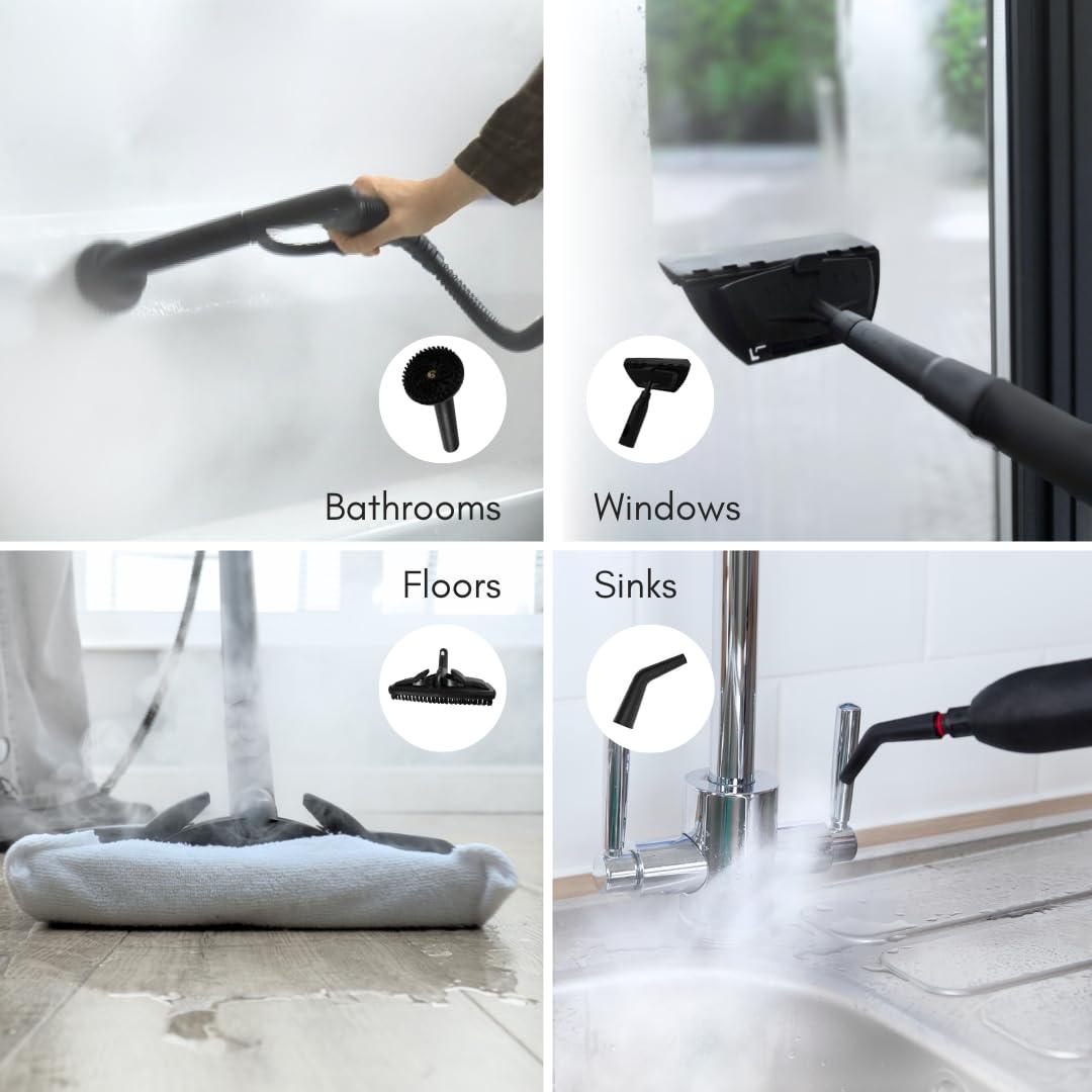 Ewbank Ewbank 1800W Steam Cleaner, with attachments, Carpets, Tile, Floors, car, Upholstery, Bathroom, Kitchen, Windows, Grout