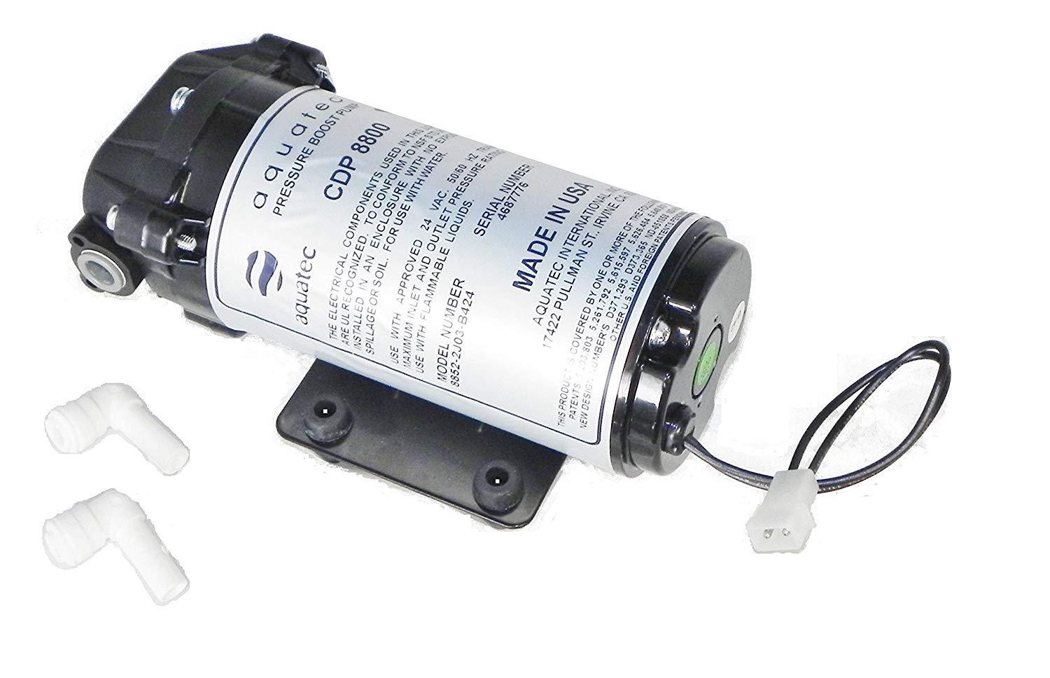 Aqua Tec Aquatec CDP 8800 high flow Pressure boost pump 8852-2J03-B423 100GPD - 200 GPD RO reverse osmosis booster pump 24VAC 1/4 and 3/8