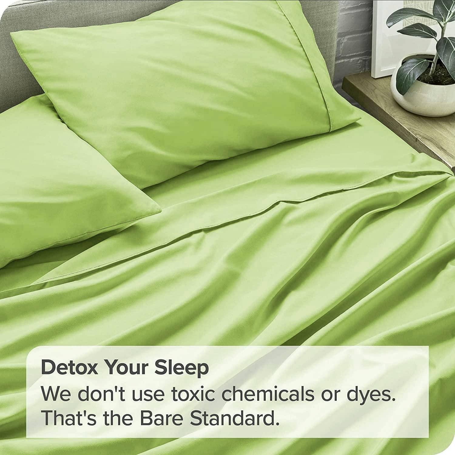 Ammara Linen Ammara Linen 1000 Thread Count Egyptian Cotton Moss Sheets Set 4 Piece with 16 Inches Deep Pocket Long Staple Hotel Quality Breathable Soft Silky Sateen Weave - Queen Sheet Set