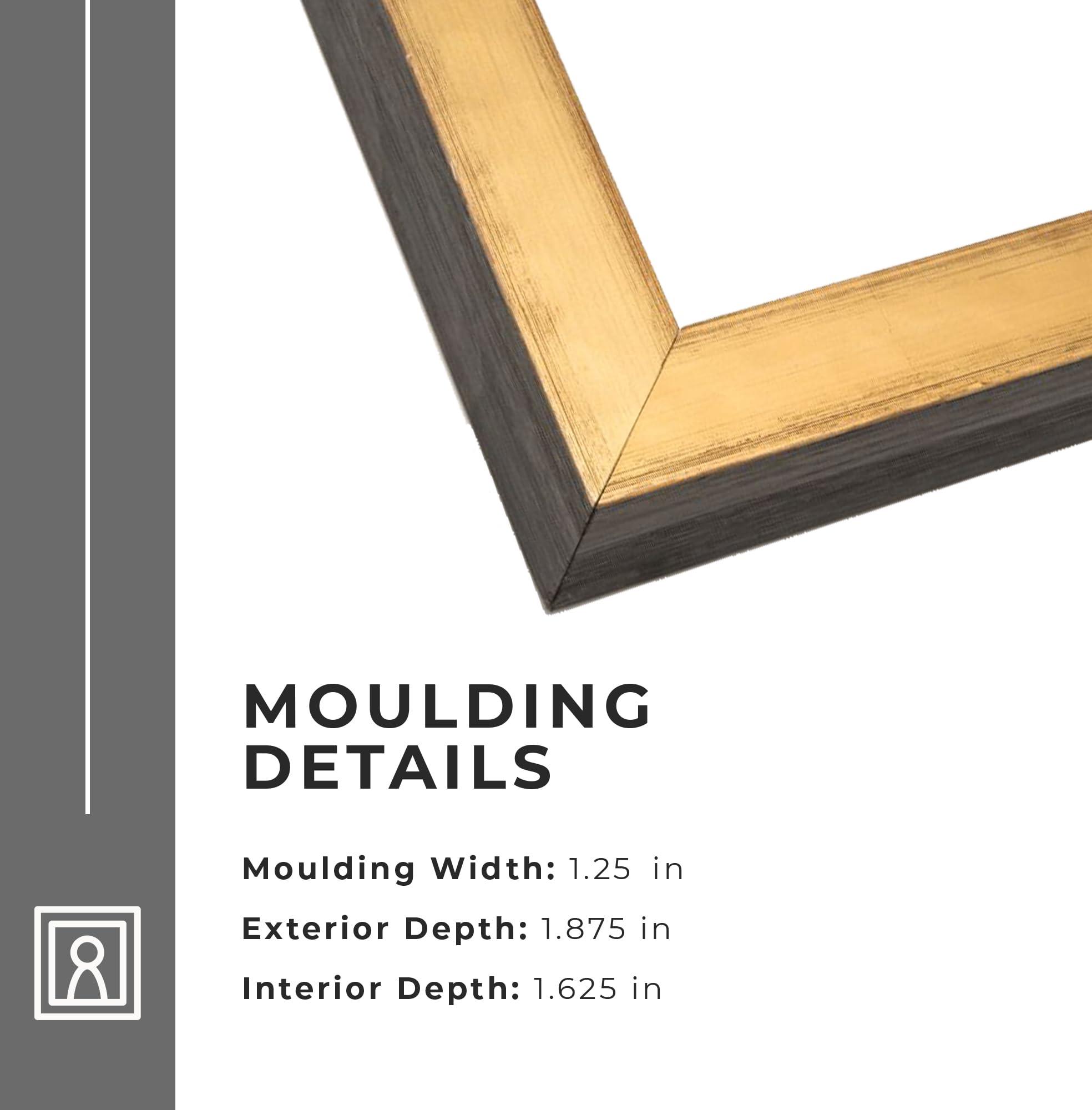 Poster Palooza 5x6 Inch Shadow Box Gold Scuffed Siena Display Frame | 1.5 Inch Deep | 1.125 Inch Moulding Width | Includes Shatter Resistant Acrylic Plexiglass, Foamboard Backing and Hanging Hardware