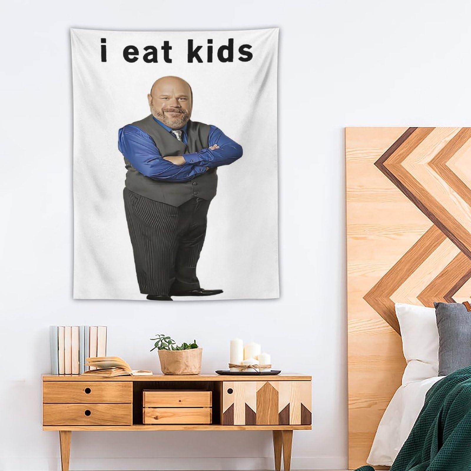 BionZax BionZax Bertram I Eat Kids Vertical Wall Tapestry for Bedroom, College Dorm Or Living Room 30\"x40\", Funny Meme Tapestries Hanging for Home Decor Gifts