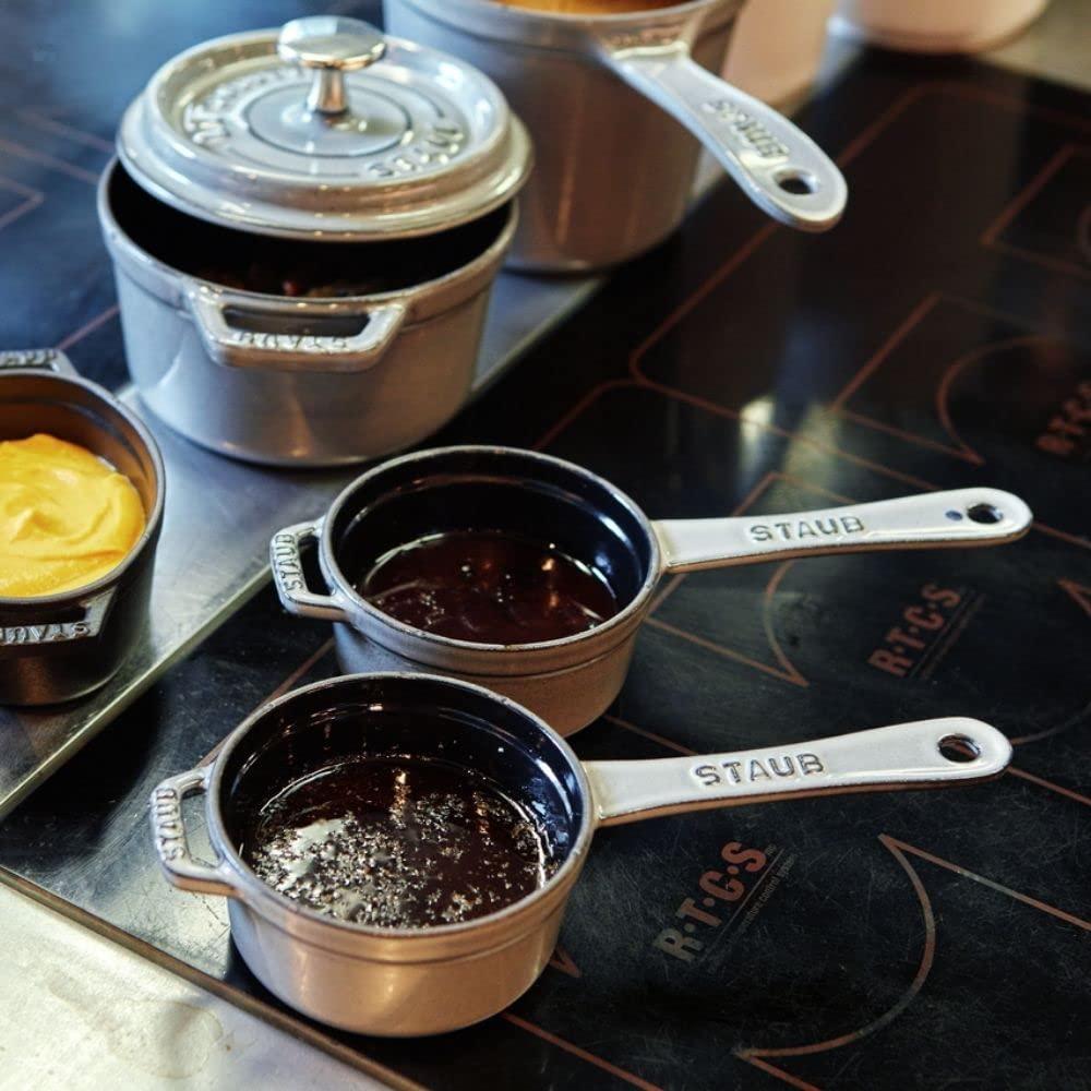 STAUB Staub 1241018 Mini Cast Iron Saucepan, 10 cm, Graphite Grey