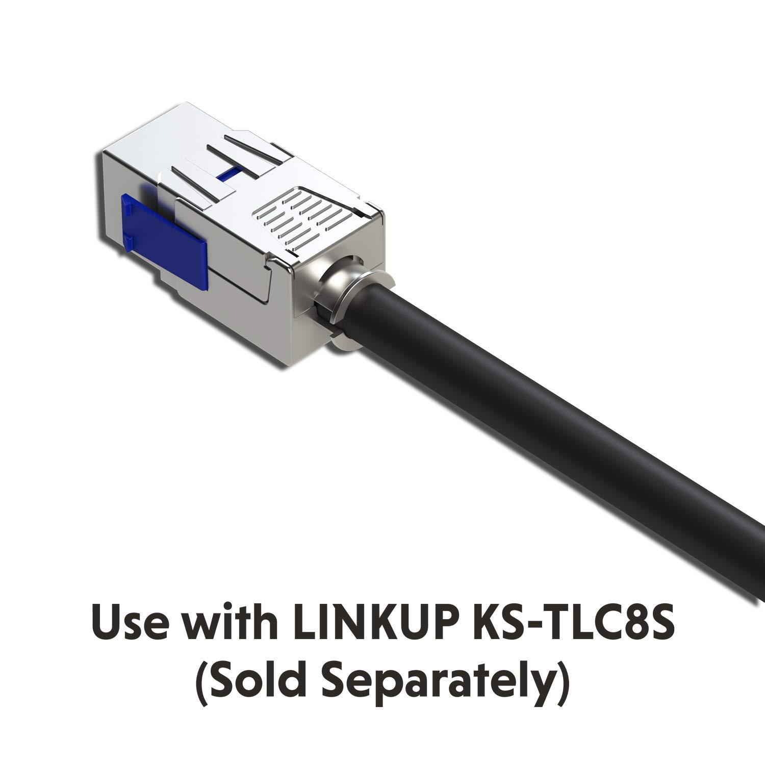 LINKUP LINKUP - Cat8 Ethernet Cable S/FTP 22AWG Screened Solid Cable | 2000MHz (2GHz) up to 40Gbps | Future 5th-Gen Ethernet LAN Network 40G Structure Wires |Black| 50 Meter Bulk (Termination Required)