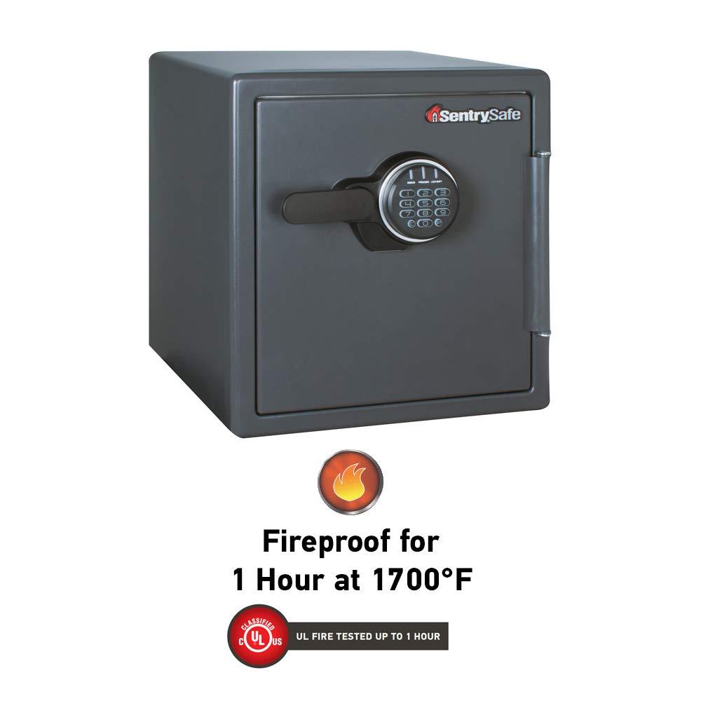 SentrySafe SentrySafe Black Fireproof Safe with Digital Push Button Keypad, Home Safe For Money, Documents, and other Valuables, 1.23 Cubic Feet, SF123ES