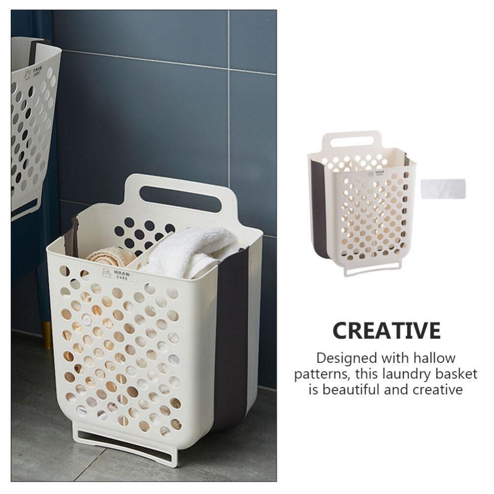 Baluue 1 Set Wall Hanging Laundry Basket Clothes Hamper Clothes Storage Basket Plastic Laundry Basket Clothes Basket Laundry Hamper Basket for Laundry Wall Laundry Basket Bathroom Basket