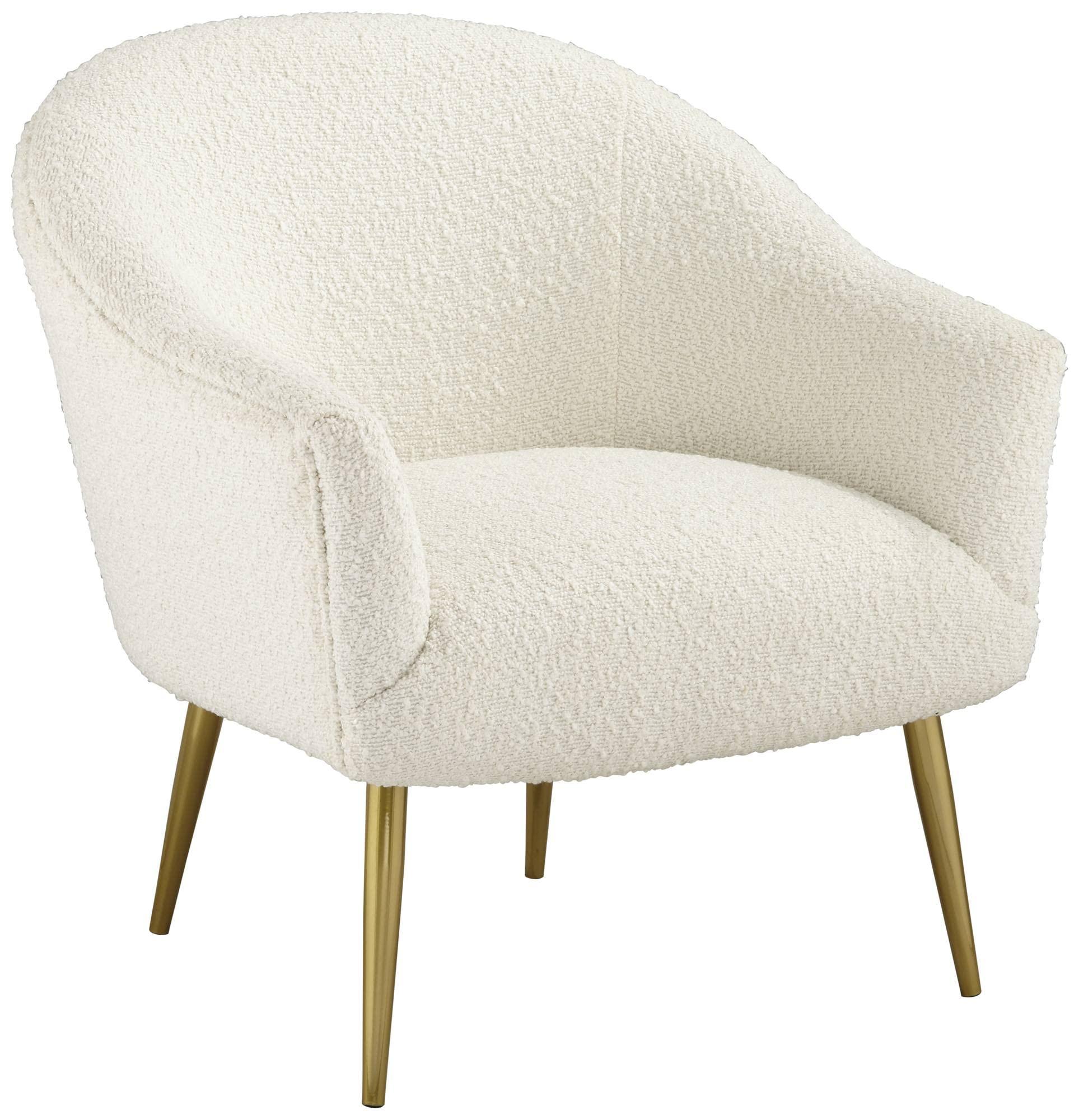 55 Downing Street 55 Downing Street Lina White Sheep Accent Chair with Gold Legs