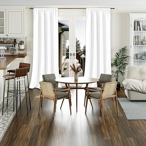 BGment BGment White Blackout Curtains for Living Room 95 Inches Length, Extra Long 2 Panels Window Curtains Thermal Insulated Soundproof Heavy Soft Room Darkening Curtains with Rod Pocket, Each Panel 55 Wide