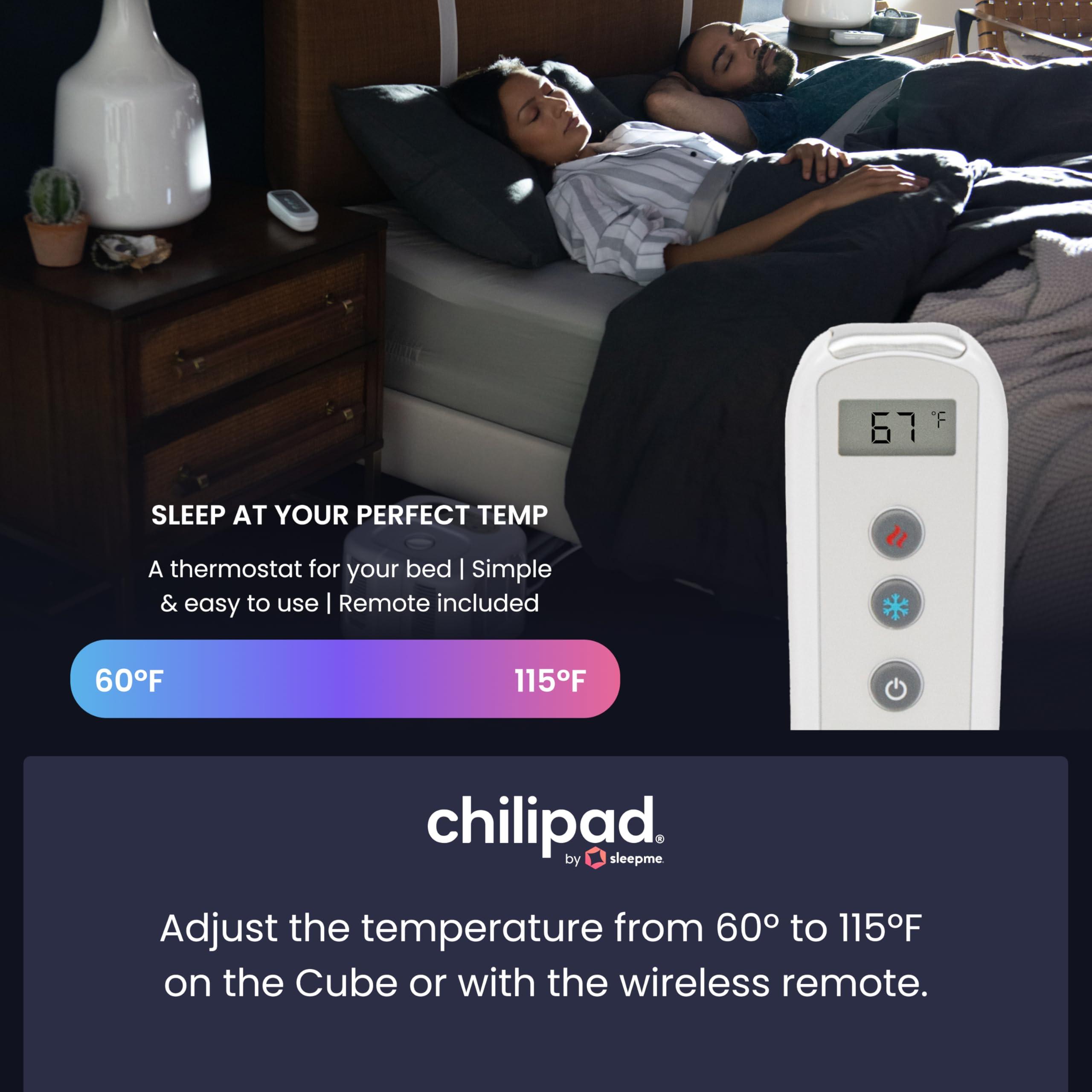 Sleepme Chilipad Cube Bed Cooling System - Cooling & Heating Mattress Topper, Dual Zone Individual Bed Temperature, Cool Sleep Enhancement, Temp Range of 60-115F, WE Queen Bedsize (60"W x 80"L), Model: CP514