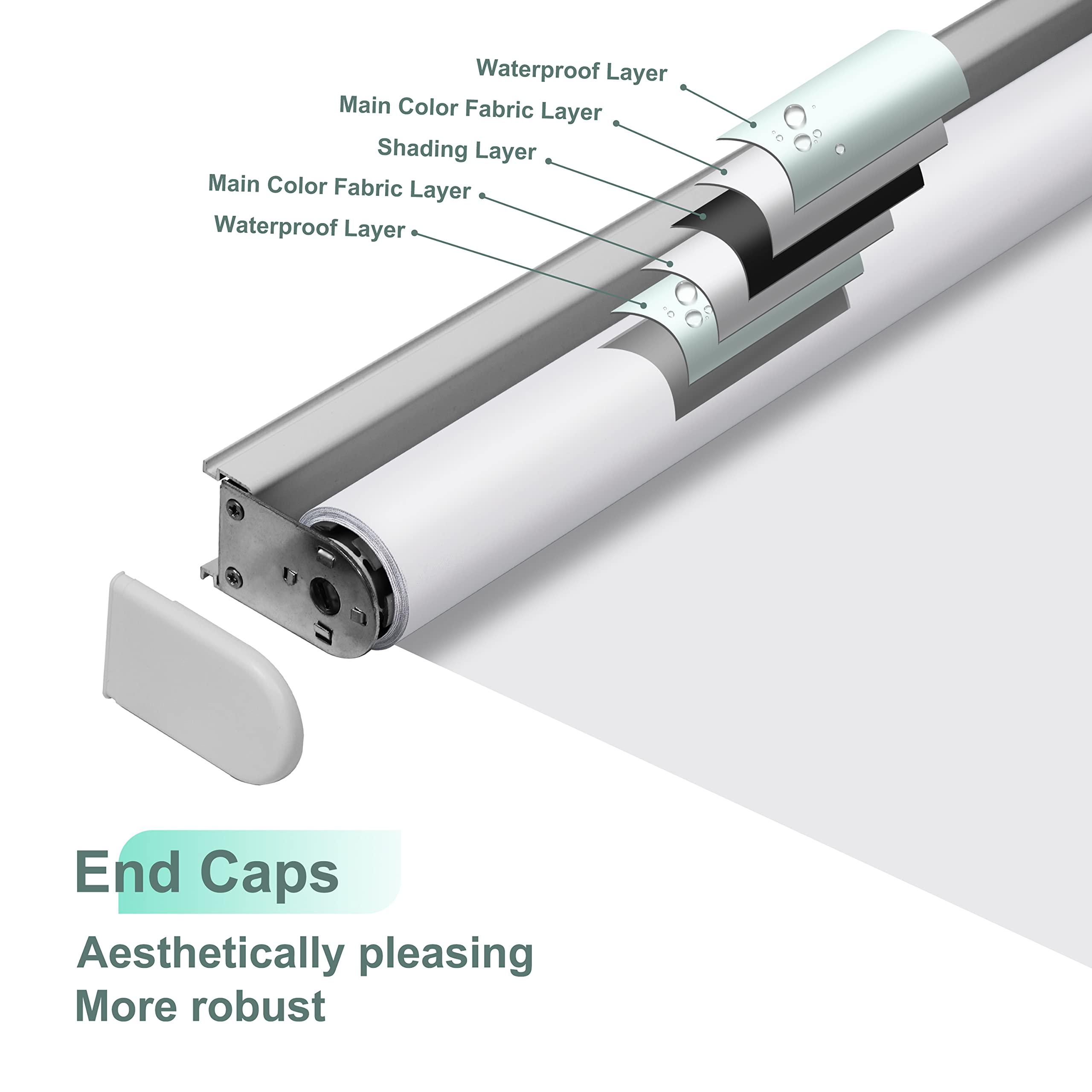 HOTSOON HOTSOON Blackout Roller Shades for Windows, Cordless Window Blinds Thermal Insulated Spring System Shades for Home Office, White, 33" W x 56" H