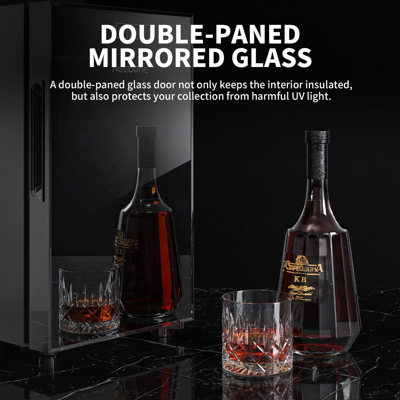 NEEDONE NEEDONE Humidor 16L, Electric Cooler Humidors for 100 Counts, Electronic Cabinet with Cooling Control, Spanish Cedar Wood Drawer Shelves, Digital Hygrometer Displays, Gift for Men