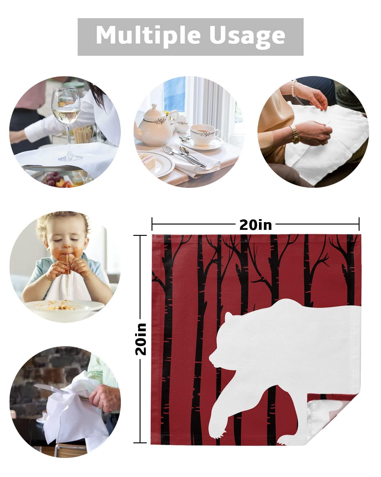 Kewadony Kewadony Christmas Bear Kitchen Towels 2 Pack Dish Towels for Kitchen, Red and Black Checkered Absorbent Microfiber Hand Towels for Bathroom, Soft Tea Towels Bar Towels, 18 x 28 Inch