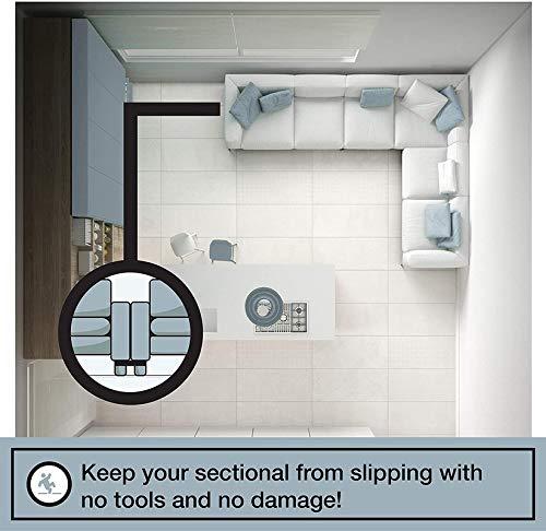 Couch Clamp Couch Clamp Sectional Sofa Connectors (4 Pack) - Keep Sofa Cushions From Sliding & Gaps, Easy Install Straps & No Tools Required. Universal Fit Ideal for 3 Piece Modular Sofa - Prevent Floor Scratches