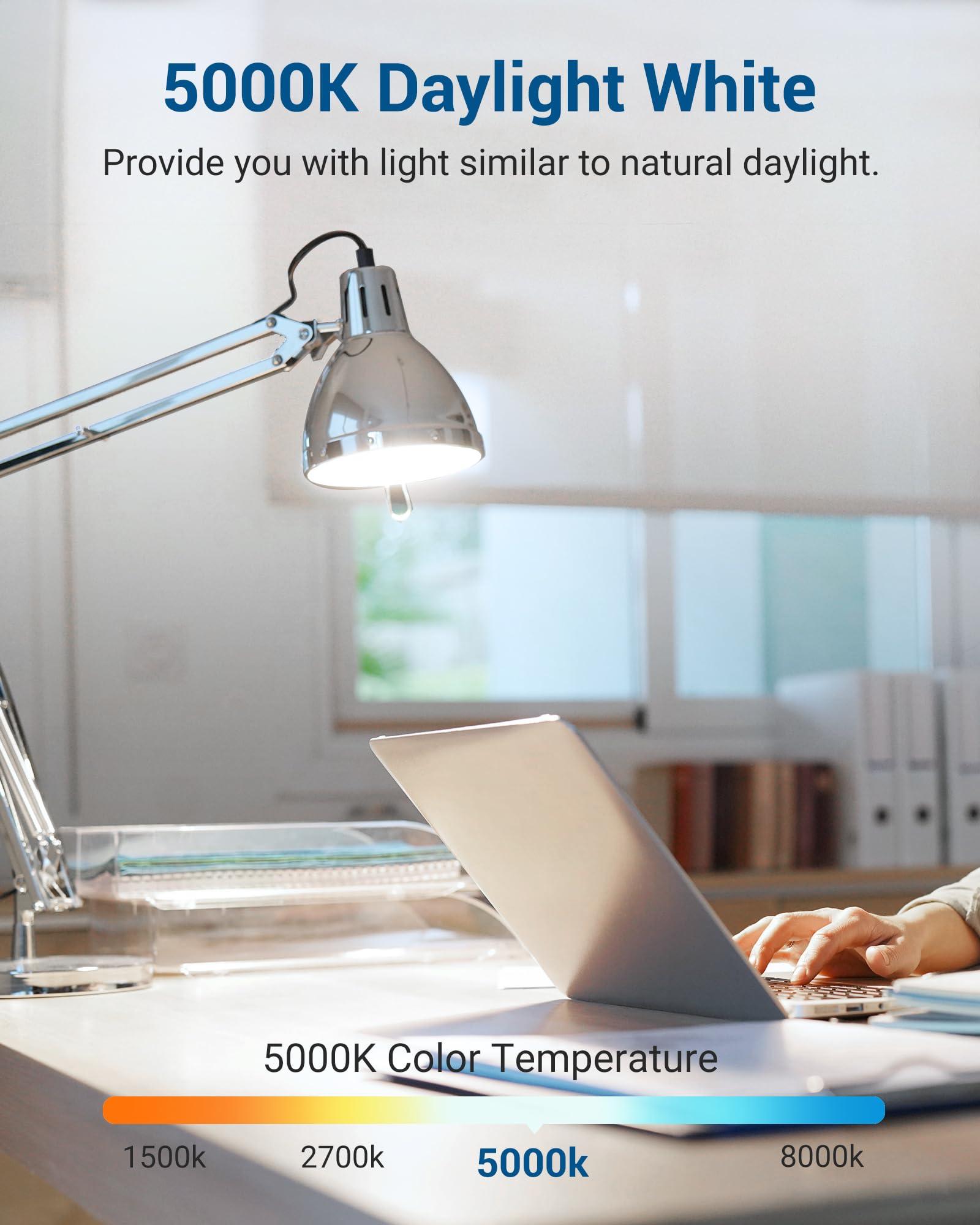 DEWENWILS DEWENWILS 4 Pack A19 Dimmable LED Light Bulbs, 800LM, 5000K Daylight Light Bulbs, 9W(60W Equivalent) LED Bulb, E26 Base Light Bulb, UL Listed