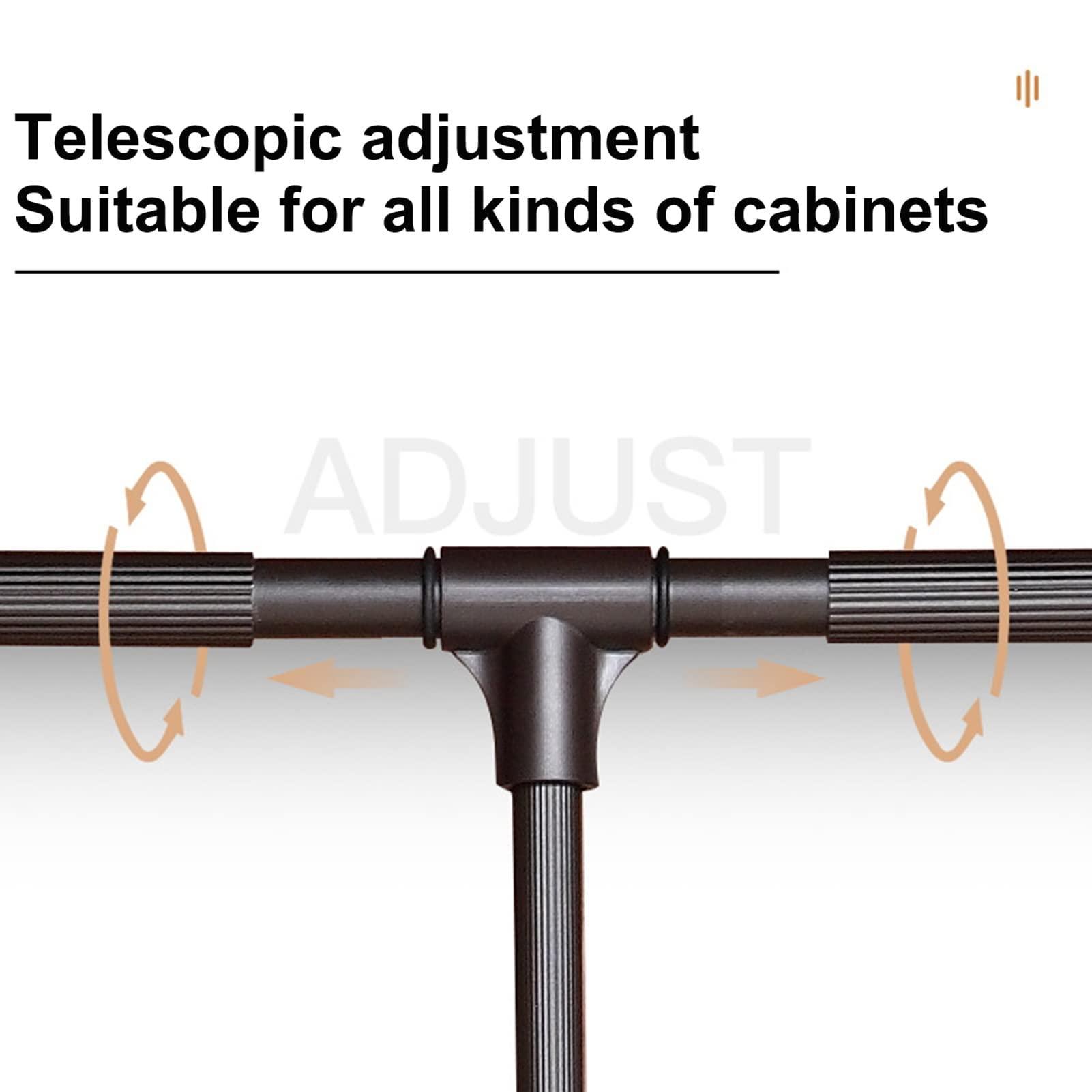 BELUND Black Lifting Hanger Pull Down Wardrobe Rail Auto Spring Back Width Adjustable Hanger Space Saving Soft Reset, Adjustable Closet Rod (Size : 830-1150mm)