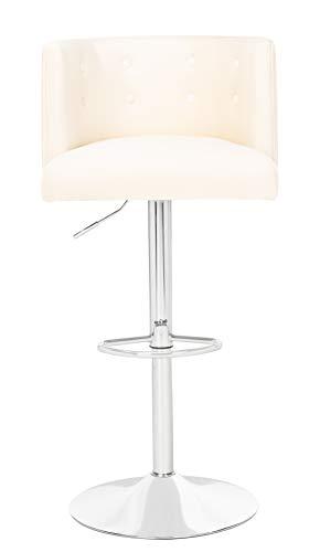 Safavieh Safavieh Couture Zayna Glam Cream Velvet 26.8\"-35\" Adjustable Bar Stool Barstool,