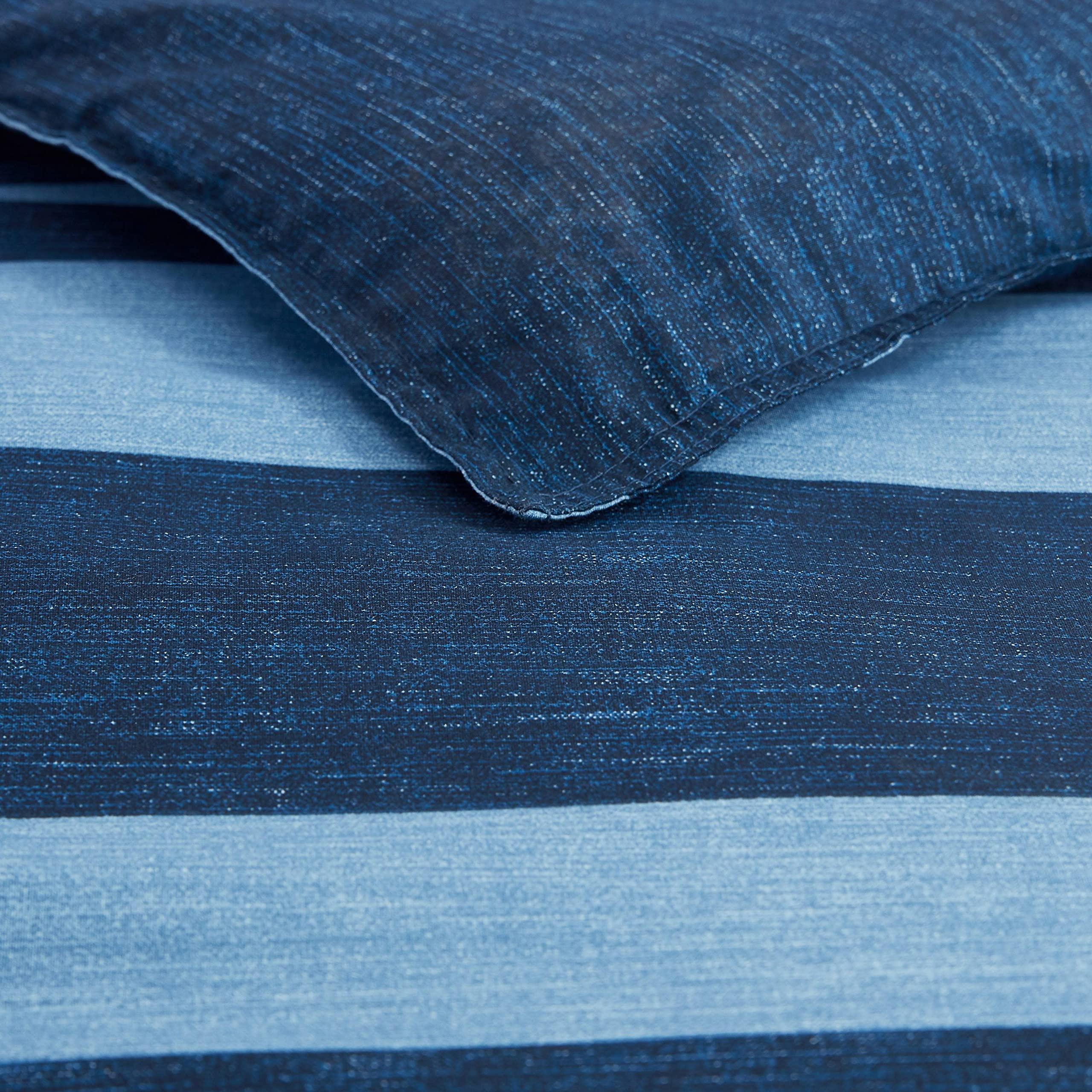 Nautica Nautica - Queen Comforter Set, Cotton Reversible Bedding with Matching Shams, Stylish Home Decor (Longpoint Blue, Queen), Navy/Blue