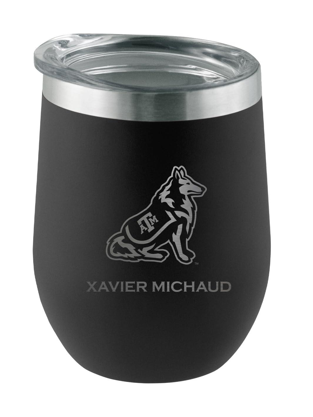 The Memory Company The Memory Company Officially Licensed Personalized Name 12oz Black Stemless Tumbler,TAM - Texas A&M University