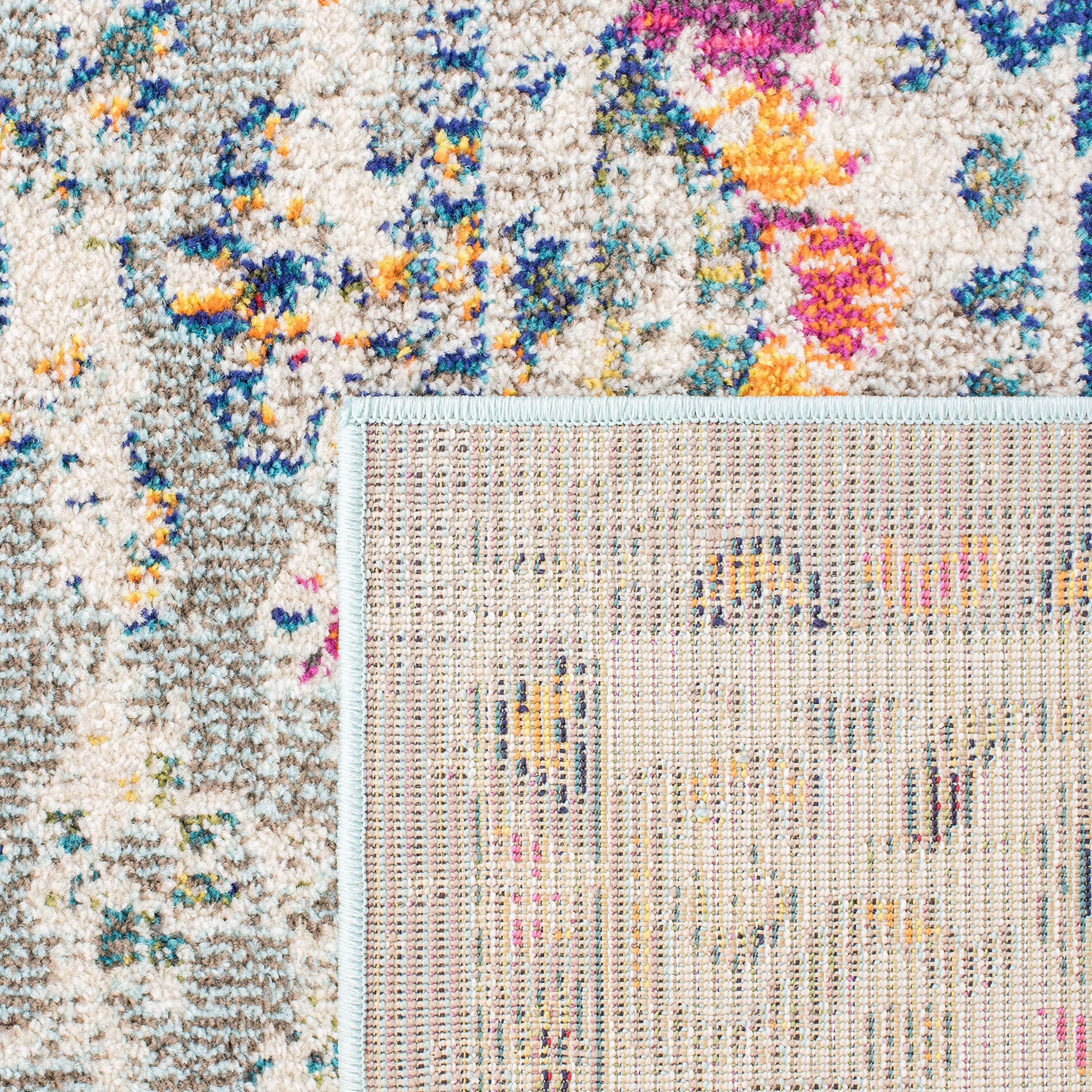 Safavieh SAFAVIEH Madison Collection Area Rug - 6' x 9', Grey & Ivory, Boho Chic Medallion Design, Non-Shedding & Easy Care, Ideal for High Traffic Areas in Living Room, Bedroom (MAD468G)