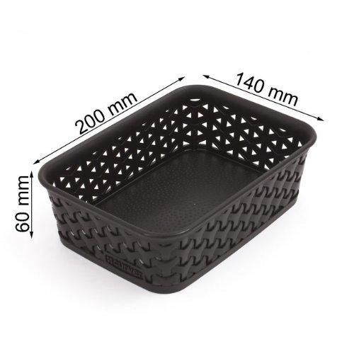 Curver Curver 203415 Rattan-Look Office Basket, A6 Size, Polypropylene, Chocolate, chocolate, 19,8 x 14,2 x 6 cm
