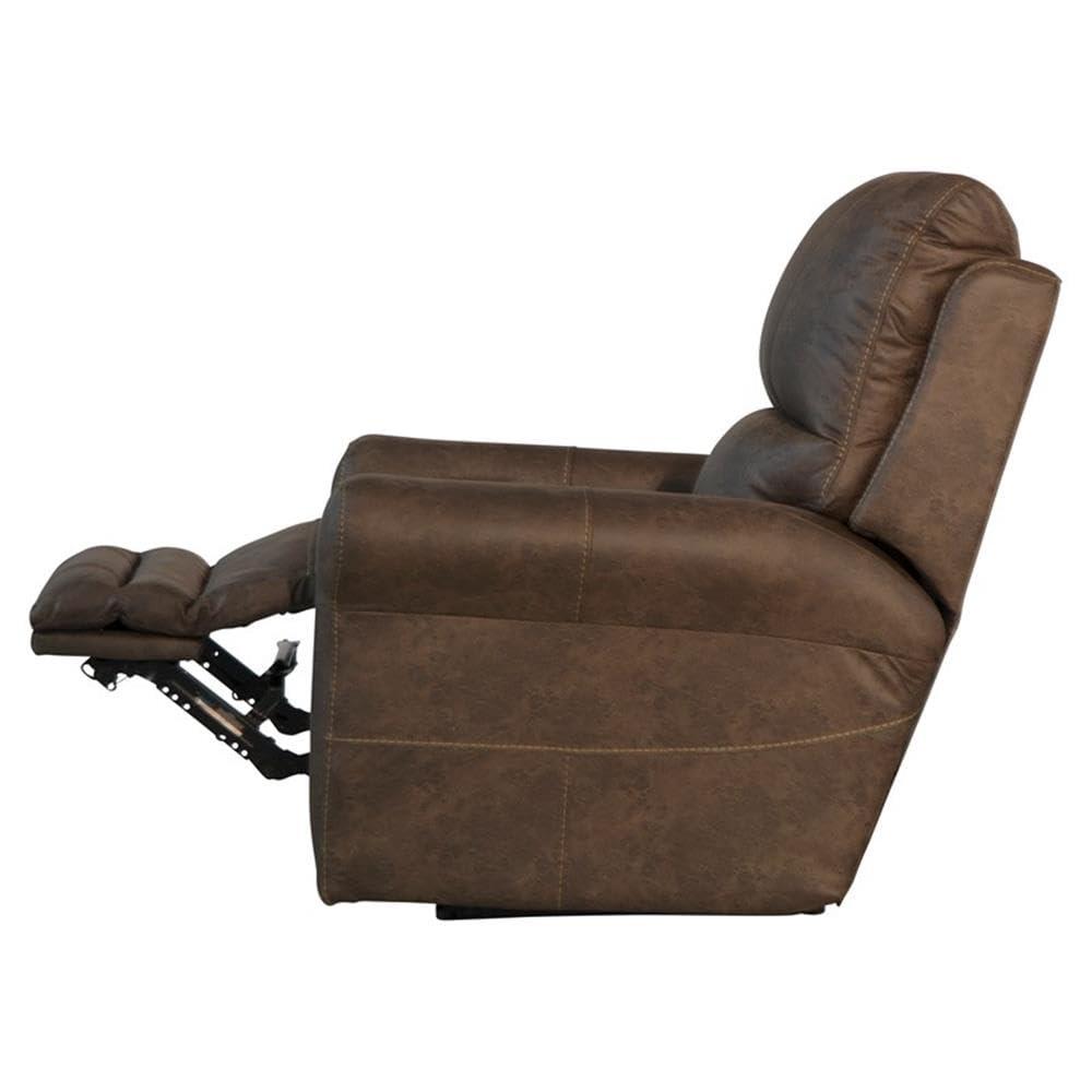 BOWERY HILL BOWERY HILL Power Wall Hugger Recliner in Brown Polyester Fabric