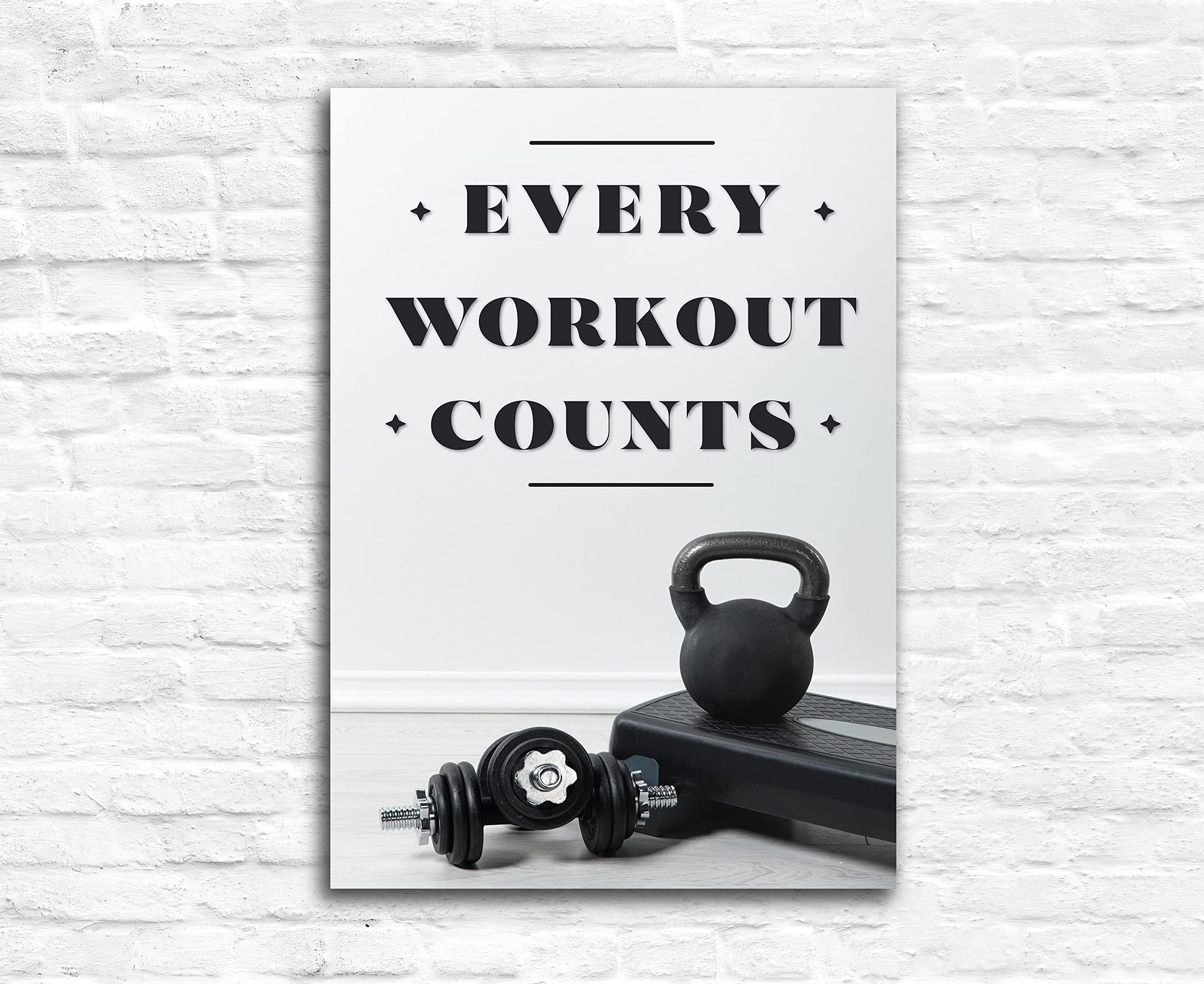 Pera Print Every Workout Counts Gym Poster Art, Motivational Quotes, Gym Prints, Gym Wall Art, Home Gym Poster, Home Gym Decor, Inspred Poster, Fitness Decor, Motivation Art - 18x24