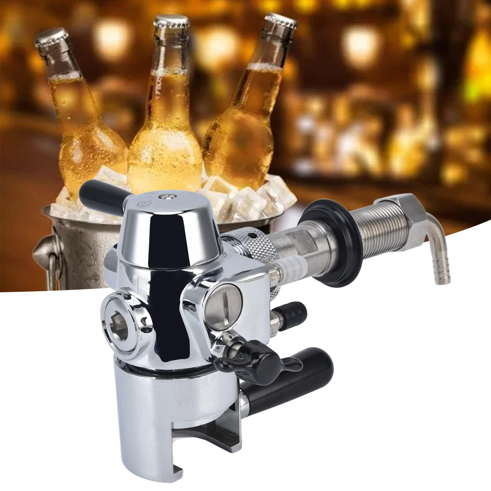 Cryfokt Beer Bottle Filler, No Foam Counter Pressure Bottle Filler with Removable Clip Lock 304 Stainless Steel Fast Filling Glass Bottle Filling Tool for Beer & Wine