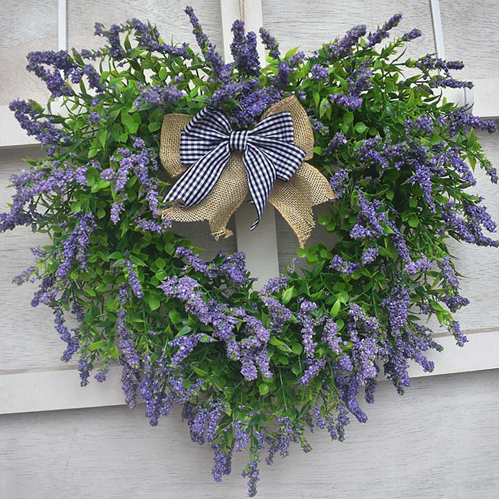 Wreaths Valentines Door Wreath, Valentine\'s Day Garland Purple Porch Gifts Handmade School Ribbon Burlap Outdoor Heart Shaped Spring Party Supplies Lights