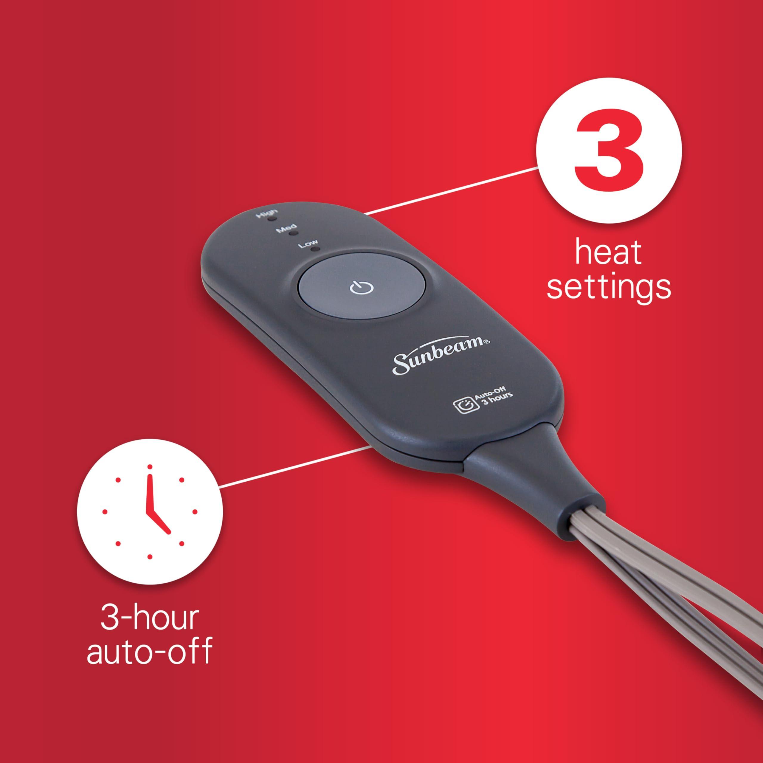 Sunbeam Sunbeam Royal Luxe Dove Grey Heated Personal Throw Blanket Cozy-Warm Adjustable Heat Settings